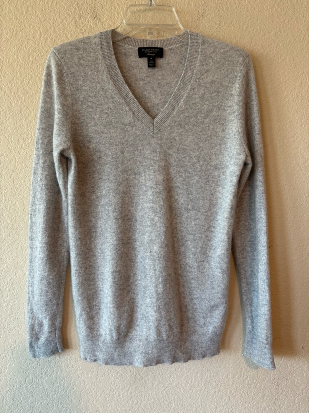 Charter Club‎ Luxury Gray Cashmere V-neck Pullover Sweater Size M